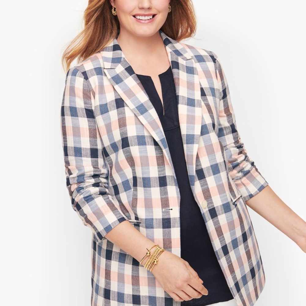 Talbots Vivid Plaid Blazer in 16WP